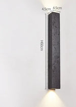 Retro Stone Wall Lamp: Japandi Long Sconces for Cozy Living Spaces