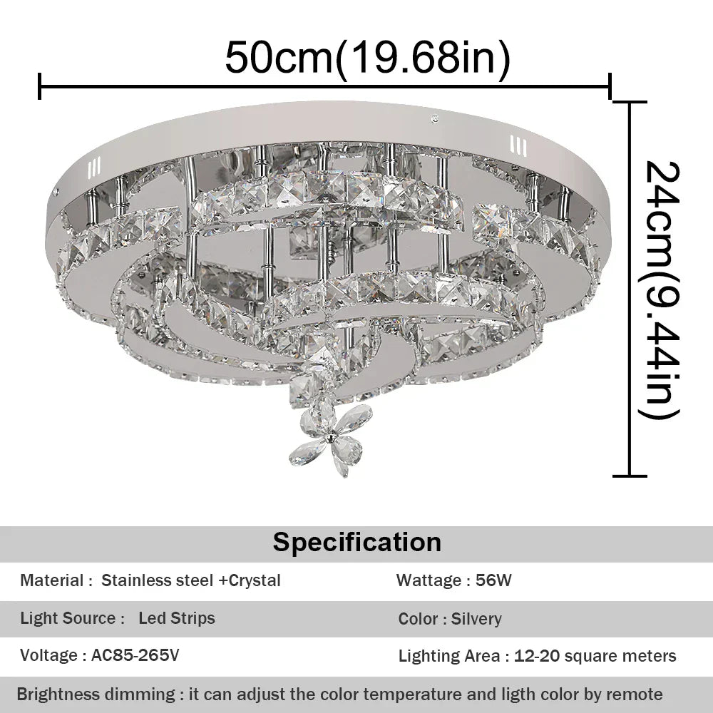 Luxury Crystal LED Chandelier Ceiling Lamp for Living Dining Room