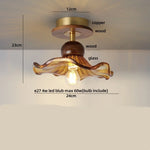 Wood LED Ceiling Light Milk Yellow Resin Plafond Lamp Modern Nordic Decor
