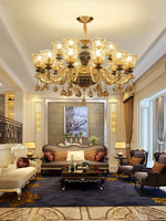 Luxury Crystals Chandelier Ceramic Crystal Lamp for Living Room Bedroom