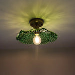 Green Glass LED Pendant Light - Nordic Modern Copper Luminaire Suspendu