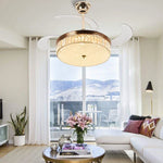 42" Invisible LED Ceiling Fan with Retractable Blades & Remote Control
