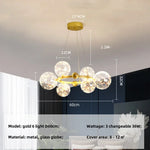 Modern Dimmable Metal Pendant Lights with Glass Globe for Dining Room & Bar