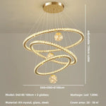 Crystal LED Chandelier: Modern Living Room Pendant Lights, Glass Globe Hanging Lamp