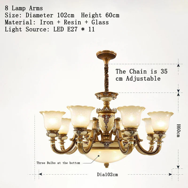 Luxury Resin Chandelier for Living Room, Bedroom, Dining Room, and Hotel