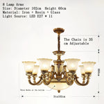 Luxury Resin Chandelier for Living Room, Bedroom, Dining Room, and Hotel