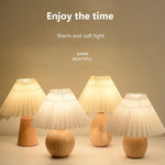 Nordic Ceramics Table Lamp - Modern Desk Light with Pleated Lampshade for Cozy Home Lighting