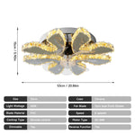 Crystal Luxury Ceiling Fan with LED Lamp Chandelier Smart Home Decor Fixtures