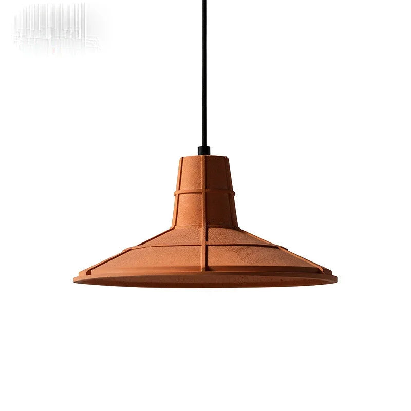 Nostalgic Industrial Cement Pendant Lamp Orange Hanging Light for Home Decor