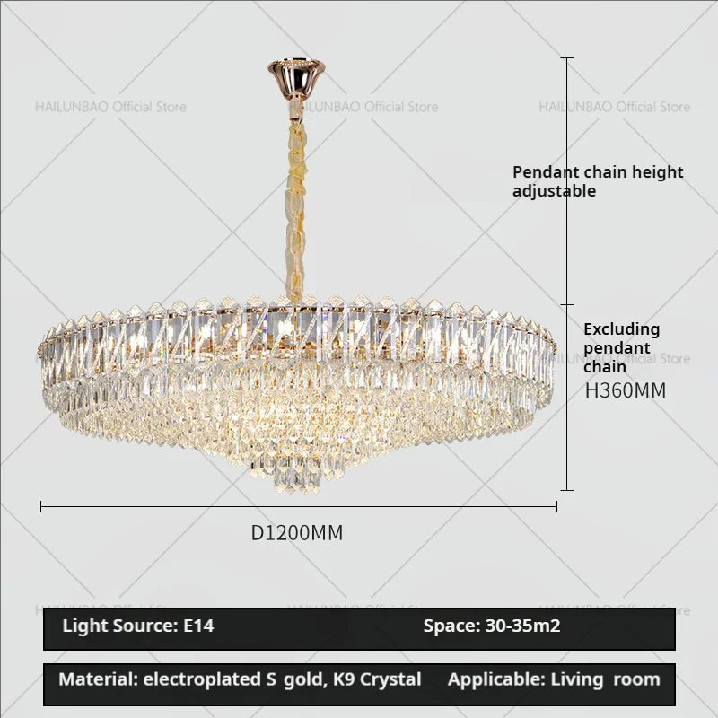 Crystal Chandelier: Luxury French Style Light for Elegant Living Room & Dining Area
