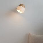 LED Wall Lights Wood White Ceramic Rotate, Living Room Bedside Lamp