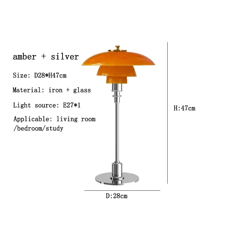 Nordic PH3 Glass LED Table Lamp - Modern Bedroom Study Decoration