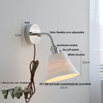 White Ceramic LED Wall Lights Adjustable Modern Bedside Lamp