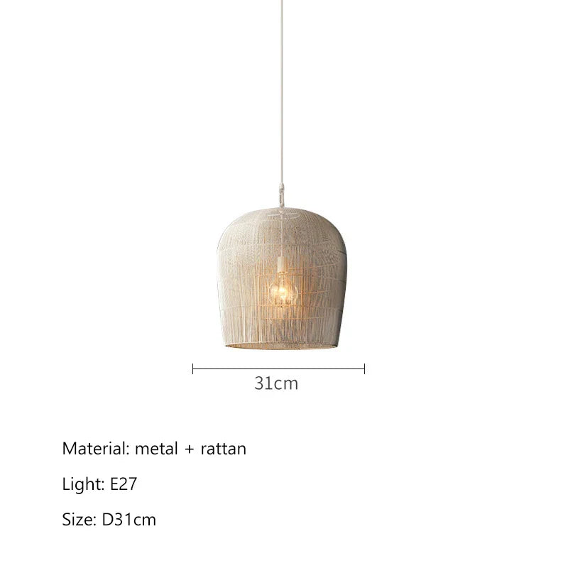 Rattan LED Pendant Lights for Dining Room, Bar, and Bedroom