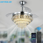Crystal Ceiling Fan with LED Light and Remote Control
