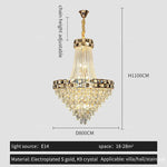 Crystal Chandelier: Smart Dimming Duplex Villa Pendant for Luxe Living Rooms