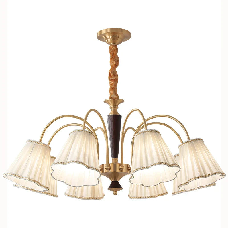 Antique Copper Chandelier for Retro American Country Living Room and Dining Room
