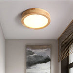 Circular Wood Ceiling Lamp LED Lighting for Living Room, Bedroom, Hallway, and Bathroom