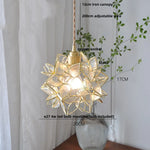 Glass Flower LED Pendant Light Fixture for Modern Luxury Home Decor