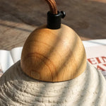 Wood Cement LED Pendant Light Fixture Adjustable Hanging Lamp