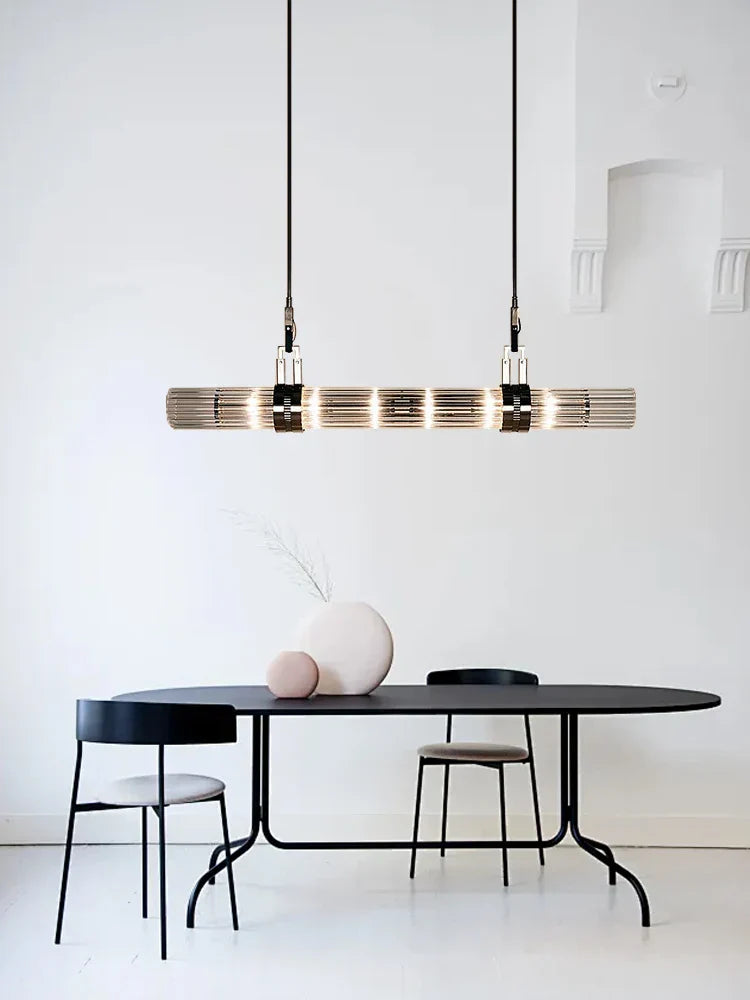 Stainless Steel Glass Ceiling Chandelier for Dining Table Elegant Home Decor