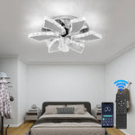 Crystal LED Ceiling Fan: Remote Control Chandelier for Bedroom & Living Room