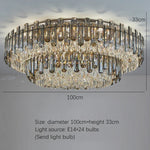 Gold Crystal Chandelier for Living Room Luxury Lighting Fixture