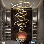 Stylish Staircase Chandeliers LED Pendant Light Lamps for Modern Living Room Lighting