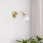 Glass LED Wall Lamps Pull Chain for Bedroom & Living Room