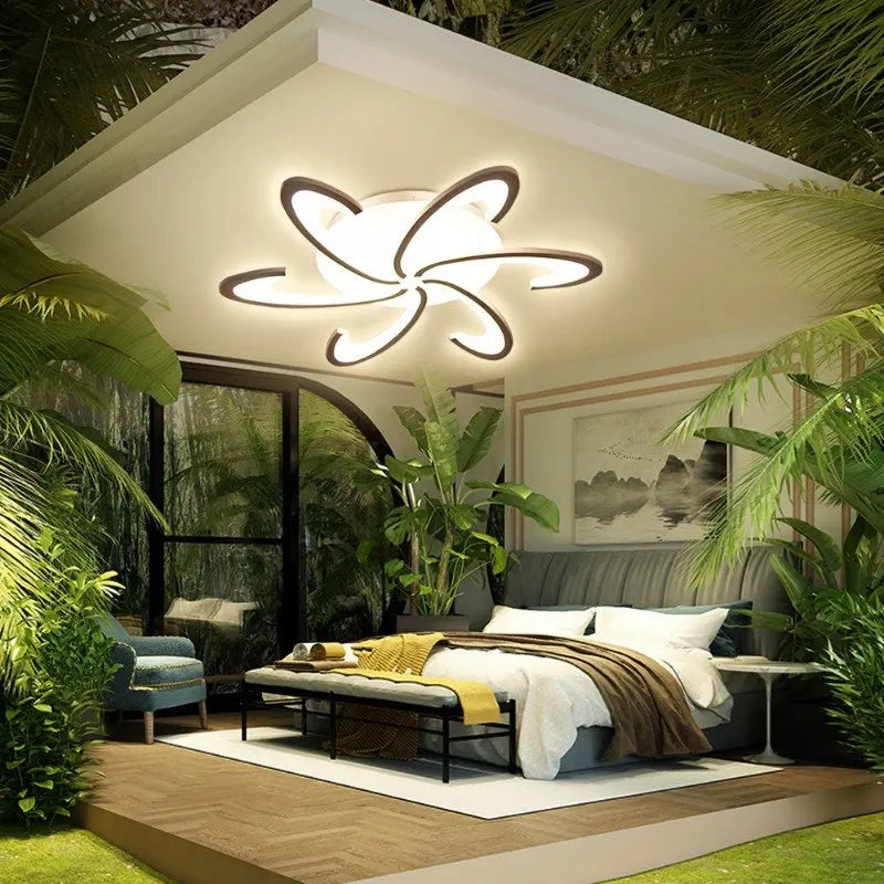 Flower Ceiling Lamp: Modern Chandelier Acrylic RC Dimming Pendant Light Fixture