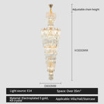 Crystal European Long Chandelier for Elegant Living Room Décor
