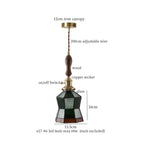 Afralia™ Green Glass LED Pendant Lights American Vintage Hanging Lamp