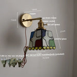 Tiffany Style Colorful Glass Wall Light Fixture - Up Down Rotate Bedside Lamp