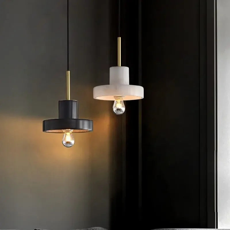 Marble Pendant Light: Modern Bar Fixture Hanging Chandelier