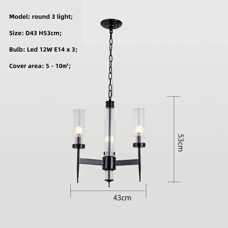 Gold Metal Glass LED Pendant Lights Chain Hanging Lamp