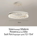 Crystal Rings LED Chandelier Black&White Frame