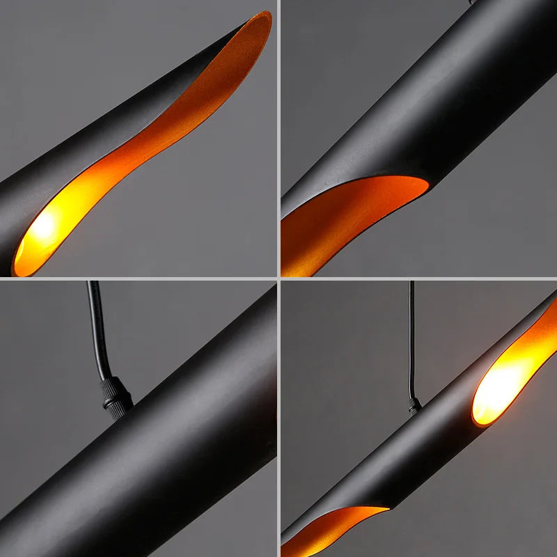 Tube Suspension Aluminum Pendant Chandelier for Living and Dining Room