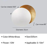 Rotatable Solar Eclipse LED Wall Lights in Black Gold Texture