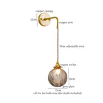Afralia™ Grey Glass LED Wall Lamp Bedroom Living Room Loft Modern Copper Wandlamp