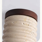 LED Wood Yellow Travertine Ceiling Light - Modern Style for Home Decor