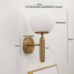 LED Glass Iron Wall Light with Pull Chain Switch for Corridor Living Room Bedroom