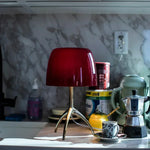 Glass Shade Table Lamp: Designer Tripod Desk Light for Bedroom