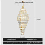 AFRALIA Crystal Large Chandelier for Villa Duplex Loft Stairs Living Room Hall.