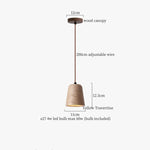 Yellow Travertine Spherical Stone LED Pendant Light for Bedroom Dining Living Room