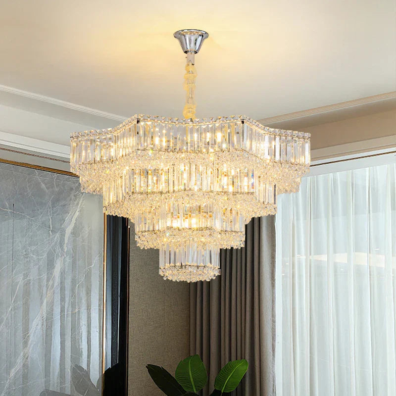 Light Crystal Chandelier: European Style for Living, Dining & Study Rooms