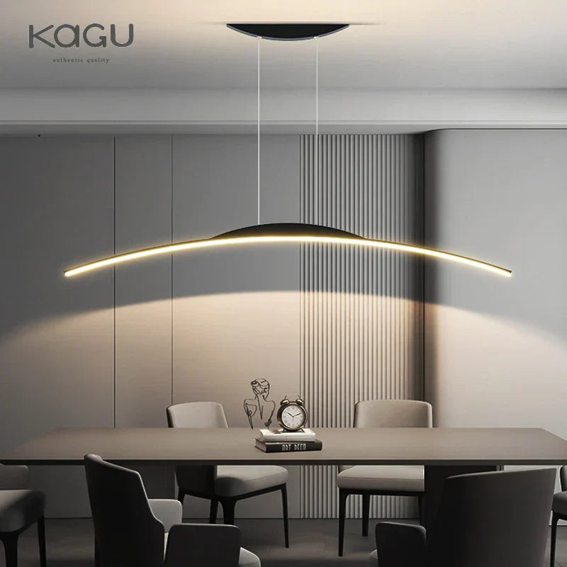 LED Ceiling Pendant Lamp: Minimalist Chandelier, Height Adjustable, Home Decor Solution