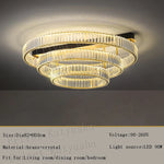 Gold Crystal Copper Ceiling Lamps LED Modern Home Room Decor Lighting