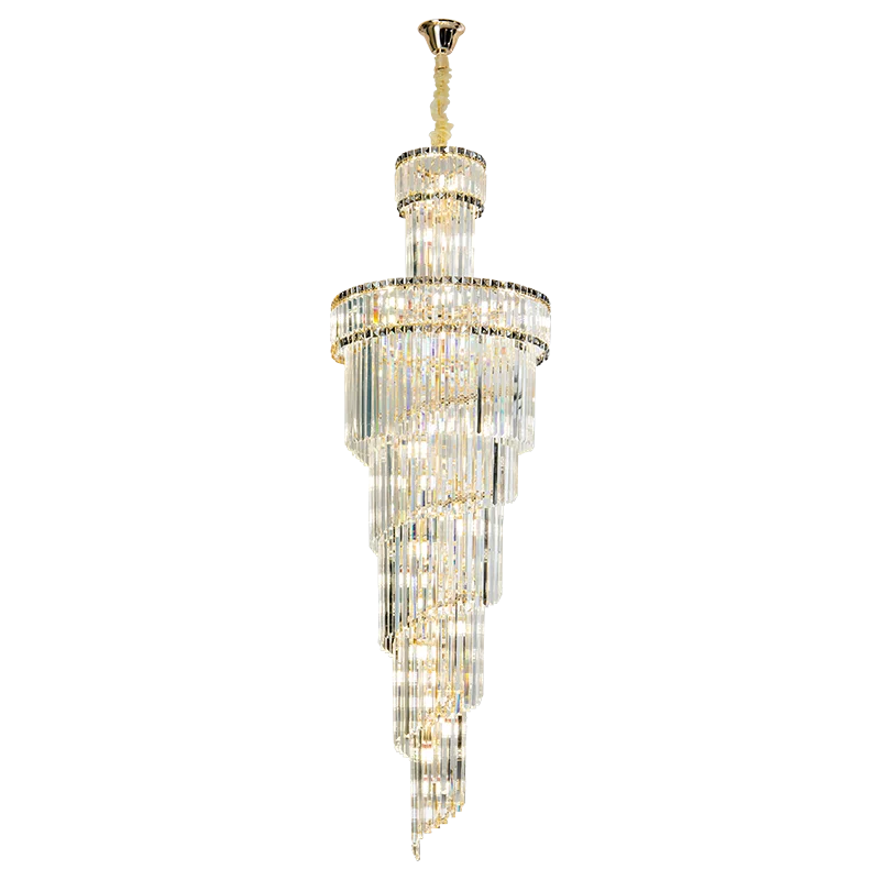 Crystal Spiral Chandelier Duplex for Modern Spaces