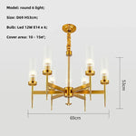 Gold Metal Glass LED Pendant Lights Chain Hanging Lamp