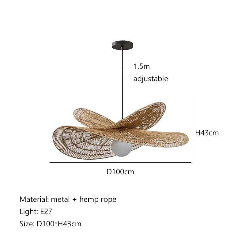 Rattan Weaving LED Chandelier Pendant Lights for Home Decor